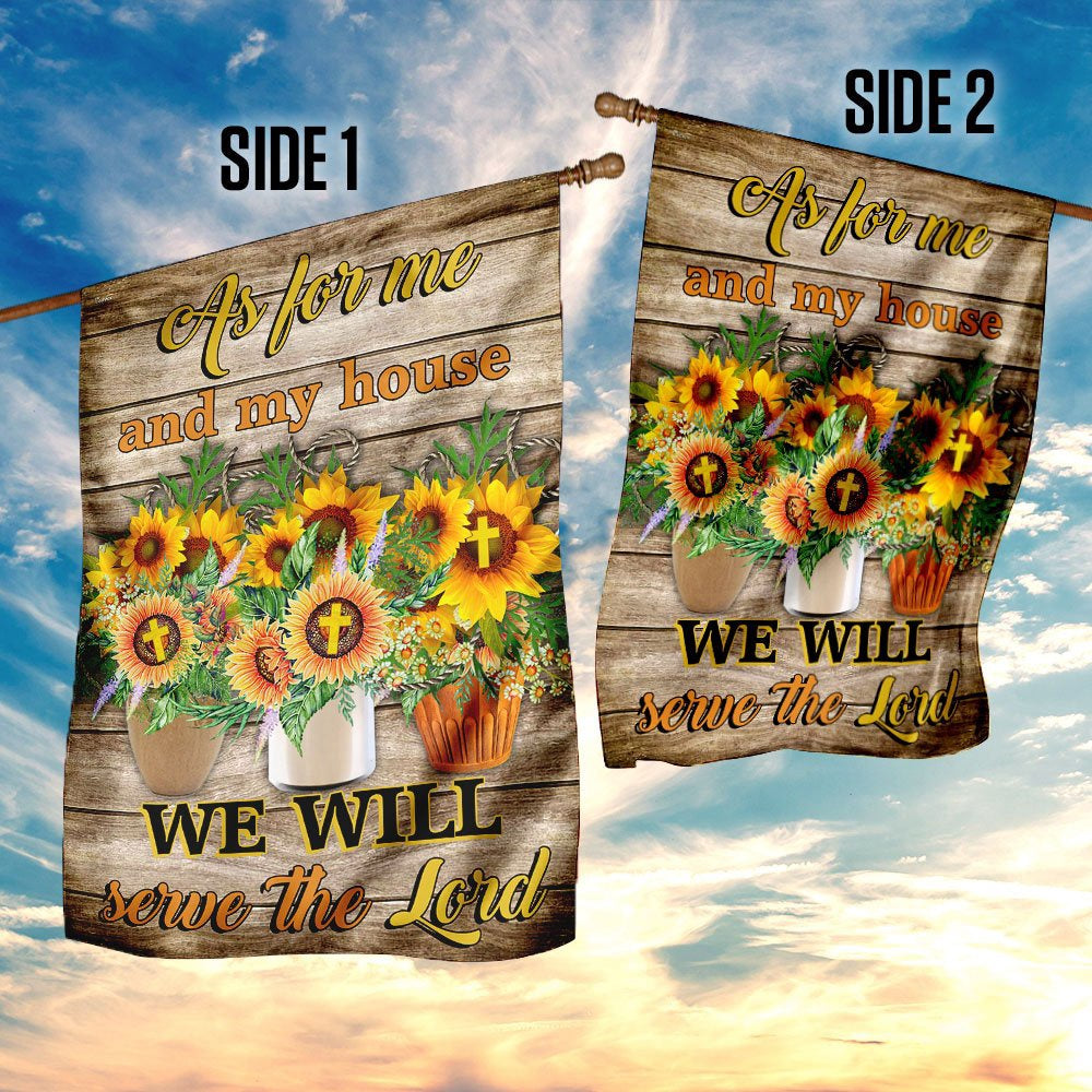 Christian Garden Flags, As For Me And My House We Will Serve The Lord Flag, Christian House Flags, Christian Cross Flag, Faith Flag