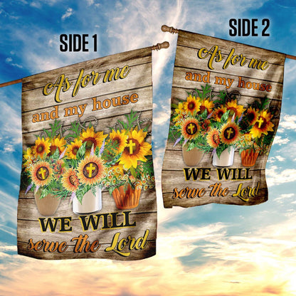 Christian Garden Flags, As For Me And My House We Will Serve The Lord Flag, Christian House Flags, Christian Cross Flag, Faith Flag