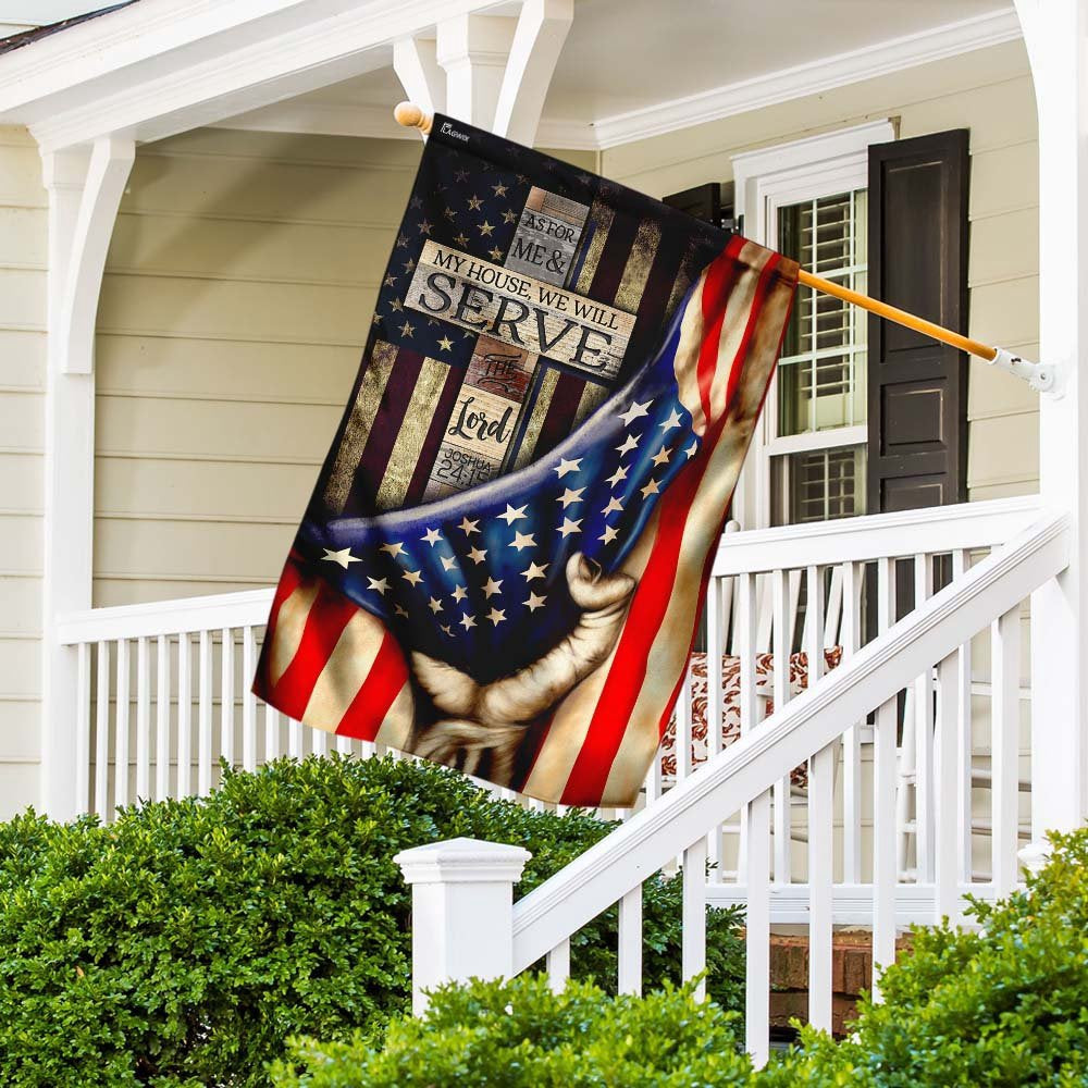 Christian Garden Flags, As For Me &amp My House, We Will Serve The Lord Flag, Christian House Flags, Christian Cross Flag, Faith Flag