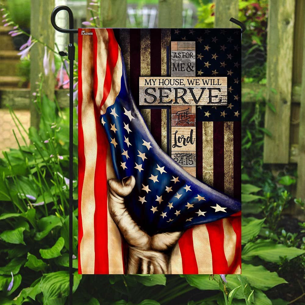 Christian Garden Flags, As For Me &amp My House, We Will Serve The Lord Flag, Christian House Flags, Christian Cross Flag, Faith Flag