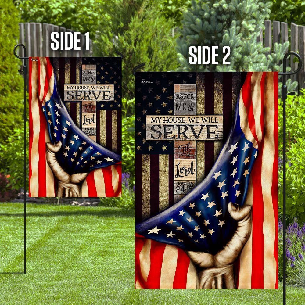 Christian Garden Flags, As For Me &amp My House, We Will Serve The Lord Flag, Christian House Flags, Christian Cross Flag, Faith Flag