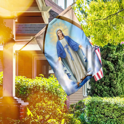 Christian Garden Flags, Beautiful Lady, Mary Mother Of Christ Flag, Christian House Flags, Christian Cross Flag, Faith Flag