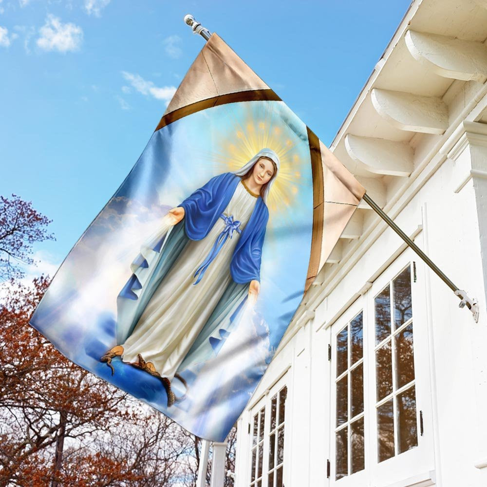 Christian Garden Flags, Beautiful Lady, Mary Mother Of Christ Flag, Christian House Flags, Christian Cross Flag, Faith Flag
