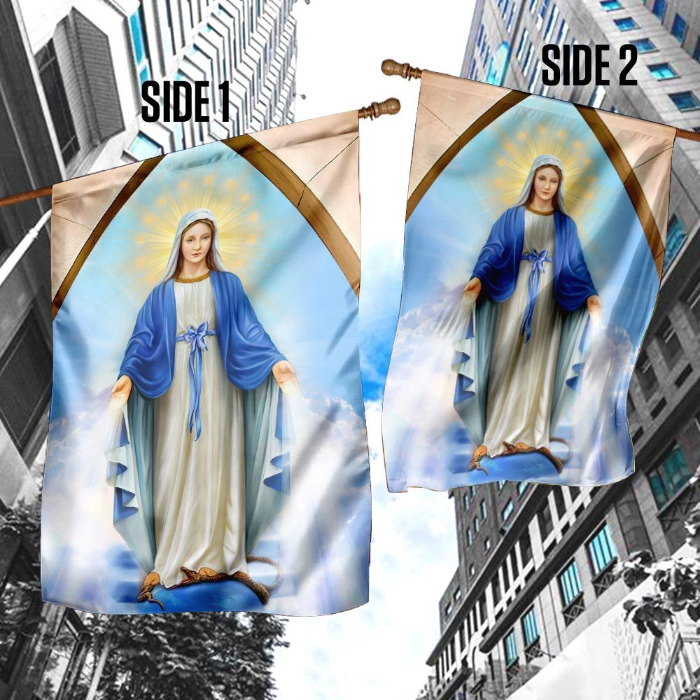 Christian Garden Flags, Beautiful Lady, Mary Mother Of Christ Flag, Christian House Flags, Christian Cross Flag, Faith Flag