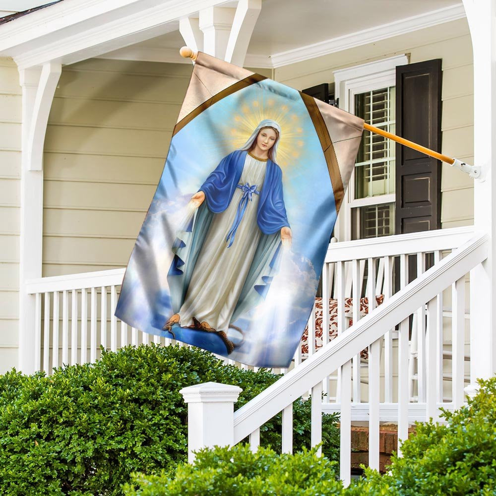Christian Garden Flags, Beautiful Lady, Mary Mother Of Christ Flag, Christian House Flags, Christian Cross Flag, Faith Flag
