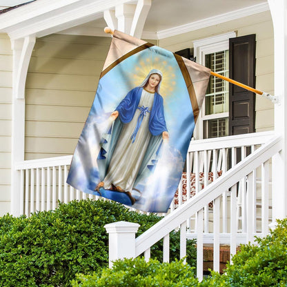 Christian Garden Flags, Beautiful Lady, Mary Mother Of Christ Flag, Christian House Flags, Christian Cross Flag, Faith Flag