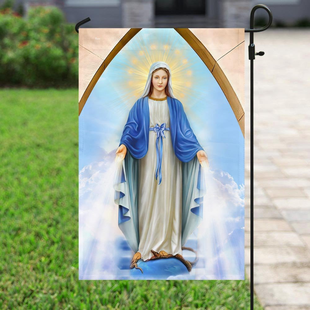 Christian Garden Flags, Beautiful Lady, Mary Mother Of Christ Flag, Christian House Flags, Christian Cross Flag, Faith Flag