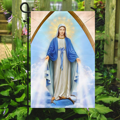 Christian Garden Flags, Beautiful Lady, Mary Mother Of Christ Flag, Christian House Flags, Christian Cross Flag, Faith Flag