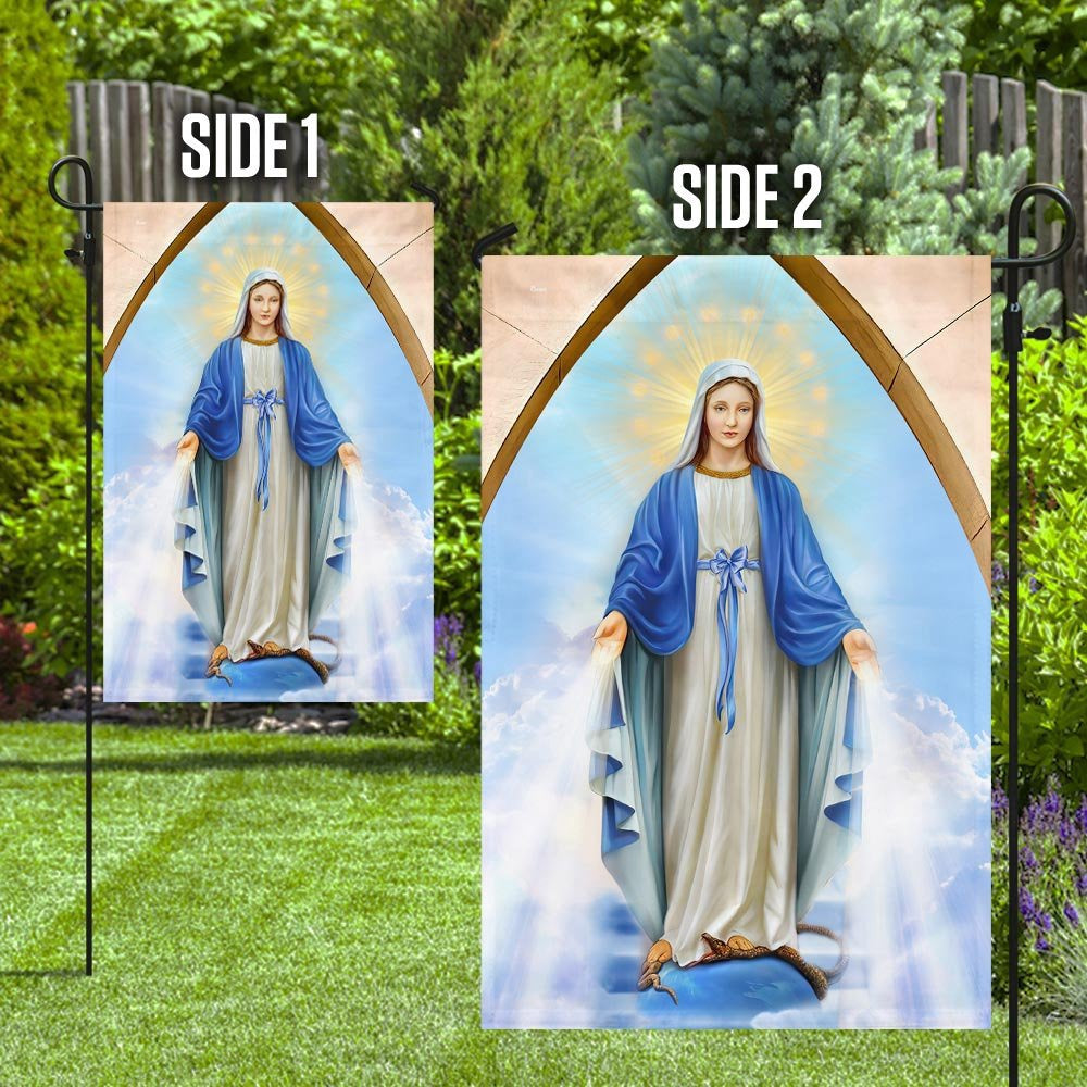 Christian Garden Flags, Beautiful Lady, Mary Mother Of Christ Flag, Christian House Flags, Christian Cross Flag, Faith Flag