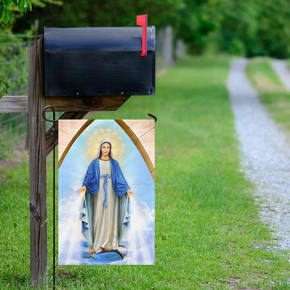 Christian Garden Flags, Beautiful Lady, Mary Mother Of Christ Flag, Christian House Flags, Christian Cross Flag, Faith Flag