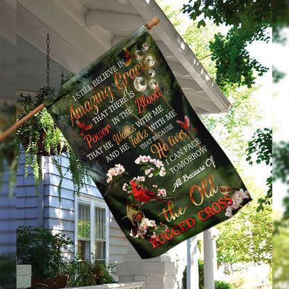 Christian Garden Flags, Because He Lives Jesus Cardinal Flag, Christian House Flags, Christian Cross Flag, Faith Flag