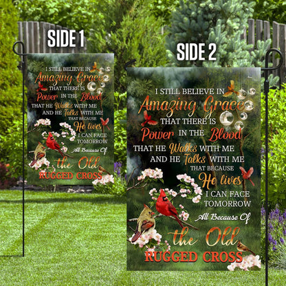 Christian Garden Flags, Because He Lives Jesus Cardinal Flag, Christian House Flags, Christian Cross Flag, Faith Flag