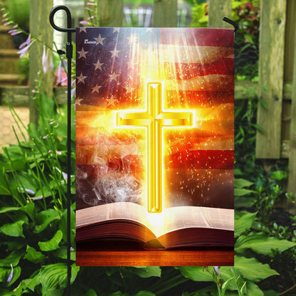 Christian Garden Flags, Bible With Bright Cross Flag, Christian House Flags, Christian Cross Flag, Faith Flag