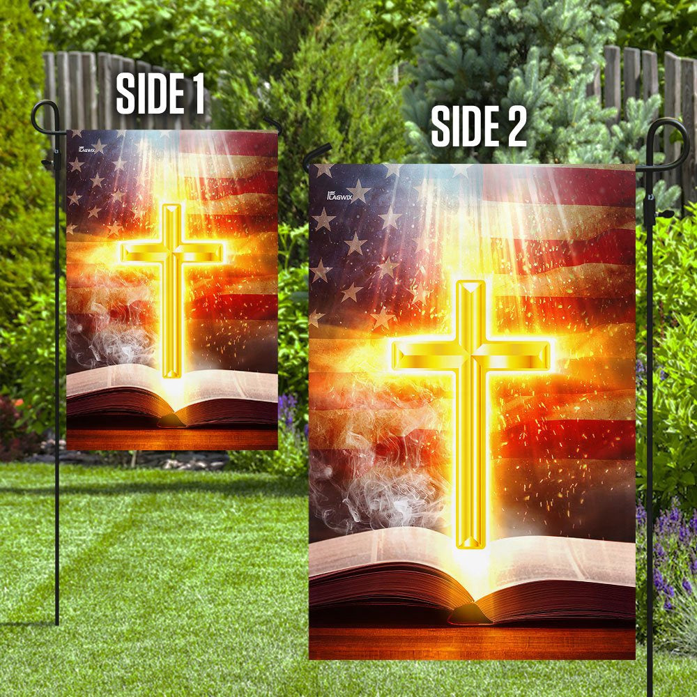 Christian Garden Flags, Bible With Bright Cross Flag, Christian House Flags, Christian Cross Flag, Faith Flag