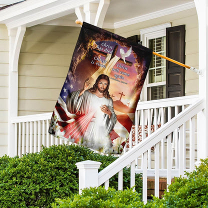 Christian Garden Flags, Christ Has Died Christ Is Risen Christ Will Come Again Flag, Christian House Flags, Christian Cross Flag, Faith Flag