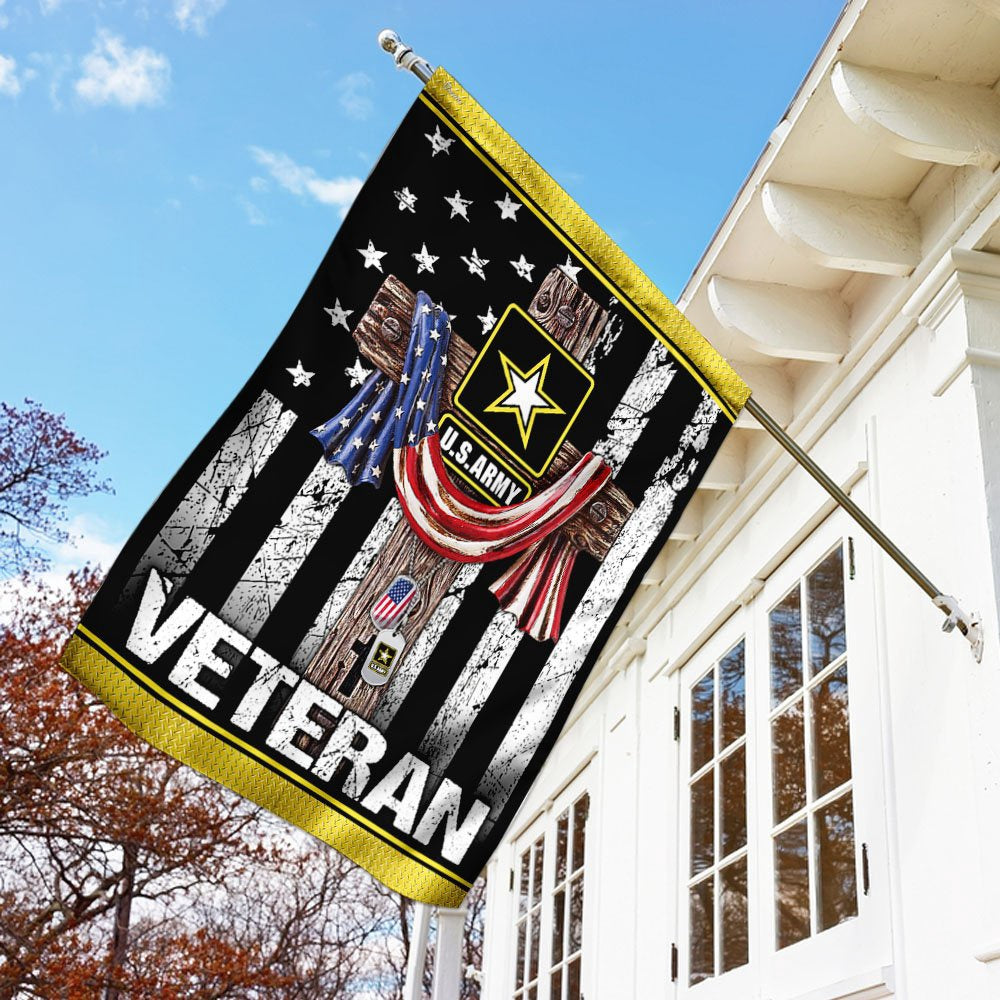 Christian Garden Flags, Christian Jesus Cross US Army Veteran Flag, Christian House Flags, Christian Cross Flag, Faith Flag