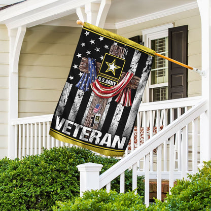 Christian Garden Flags, Christian Jesus Cross US Army Veteran Flag, Christian House Flags, Christian Cross Flag, Faith Flag