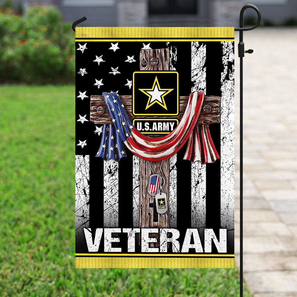 Christian Garden Flags, Christian Jesus Cross US Army Veteran Flag, Christian House Flags, Christian Cross Flag, Faith Flag