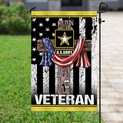 Christian Garden Flags, Christian Jesus Cross US Army Veteran Flag, Christian House Flags, Christian Cross Flag, Faith Flag
