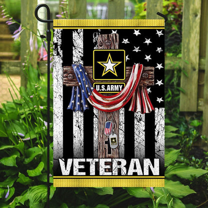Christian Garden Flags, Christian Jesus Cross US Army Veteran Flag, Christian House Flags, Christian Cross Flag, Faith Flag