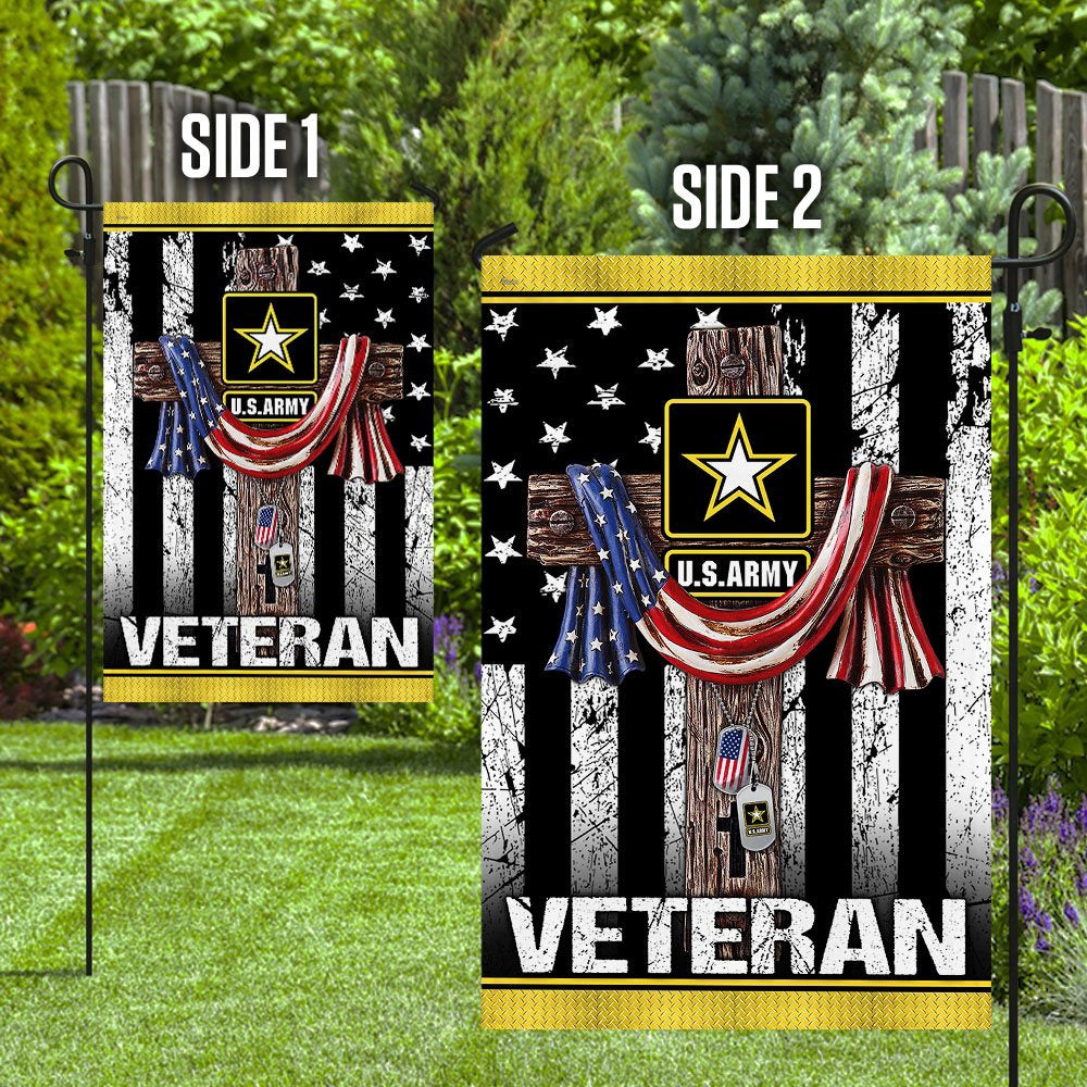 Christian Garden Flags, Christian Jesus Cross US Army Veteran Flag, Christian House Flags, Christian Cross Flag, Faith Flag