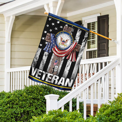 Christian Garden Flags, Christian Jesus Cross US Navy Veteran Flag, Christian House Flags, Christian Cross Flag, Faith Flag