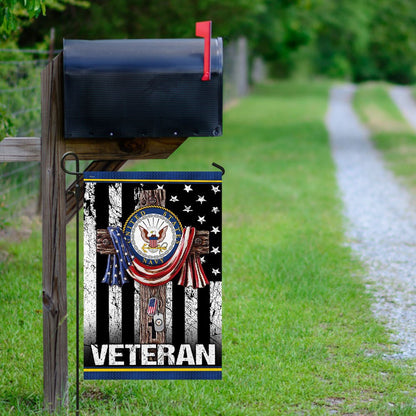 Christian Garden Flags, Christian Jesus Cross US Navy Veteran Flag, Christian House Flags, Christian Cross Flag, Faith Flag