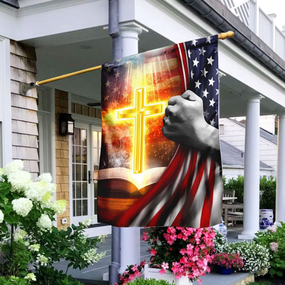 Christian Garden Flags, Cross And Bible Flag, Christian House Flags, Christian Cross Flag, Faith Flag