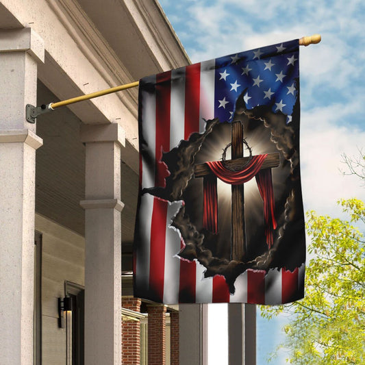 Christian Garden Flags, Cross Christ American Flag, Christian House Flags, Christian Cross Flag, Faith Flag