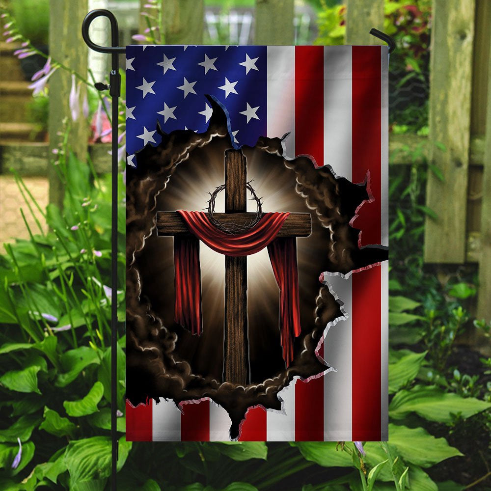 Christian Garden Flags, Cross Christ American Flag, Christian House Flags, Christian Cross Flag, Faith Flag