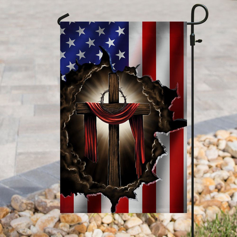 Christian Garden Flags, Cross Christ American Flag, Christian House Flags, Christian Cross Flag, Faith Flag