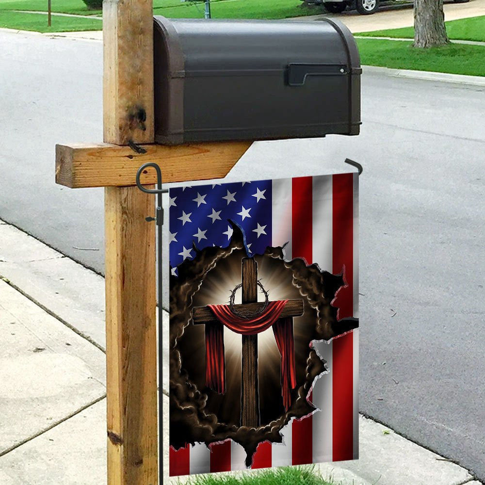 Christian Garden Flags, Cross Christ American Flag, Christian House Flags, Christian Cross Flag, Faith Flag