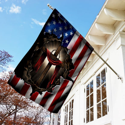 Christian Garden Flags, Cross Christ American Flag, Christian House Flags, Christian Cross Flag, Faith Flag