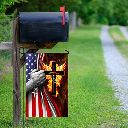 Christian Garden Flags, Faith Cross American With Wing Flag, Christian House Flags, Christian Cross Flag, Faith Flag