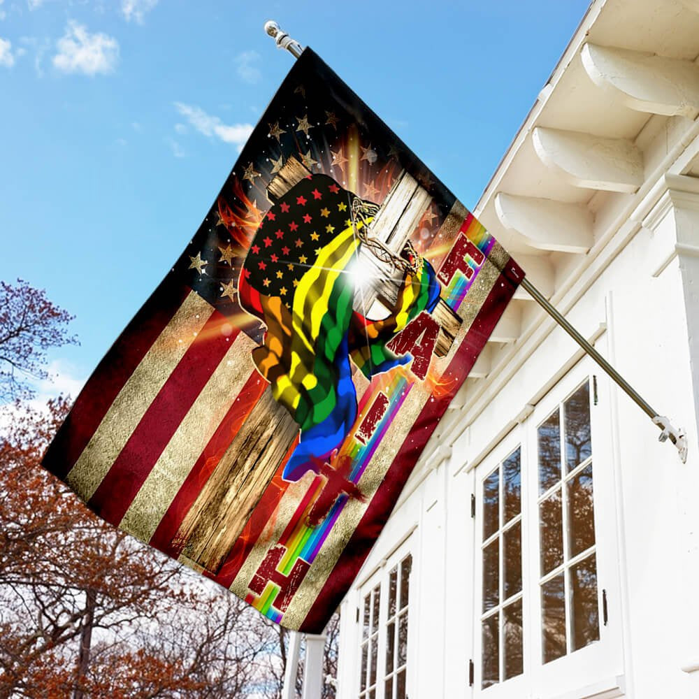 Christian Garden Flags, Faith In America LGBT Flag, Christian House Flags, Christian Cross Flag, Faith Flag