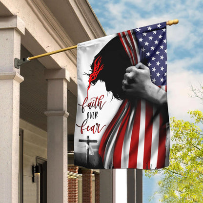Christian Garden Flags, Faith Over Fear Flag, Christian House Flags, Christian Cross Flag, Faith Flag