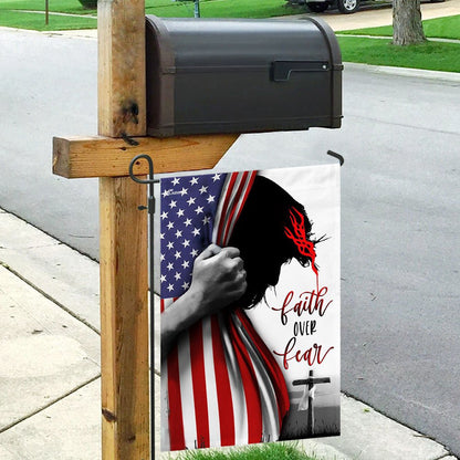Christian Garden Flags, Faith Over Fear Flag, Christian House Flags, Christian Cross Flag, Faith Flag
