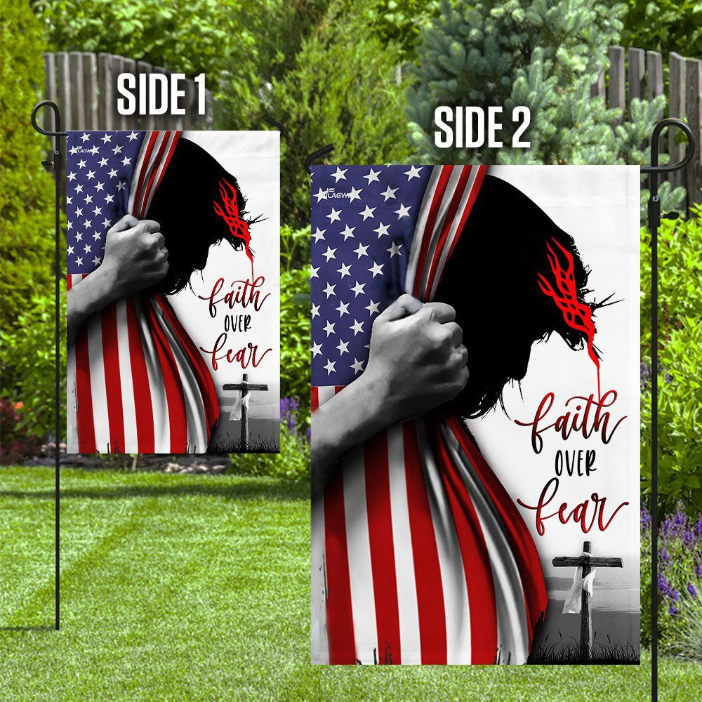 Christian Garden Flags, Faith Over Fear Flag, Christian House Flags, Christian Cross Flag, Faith Flag