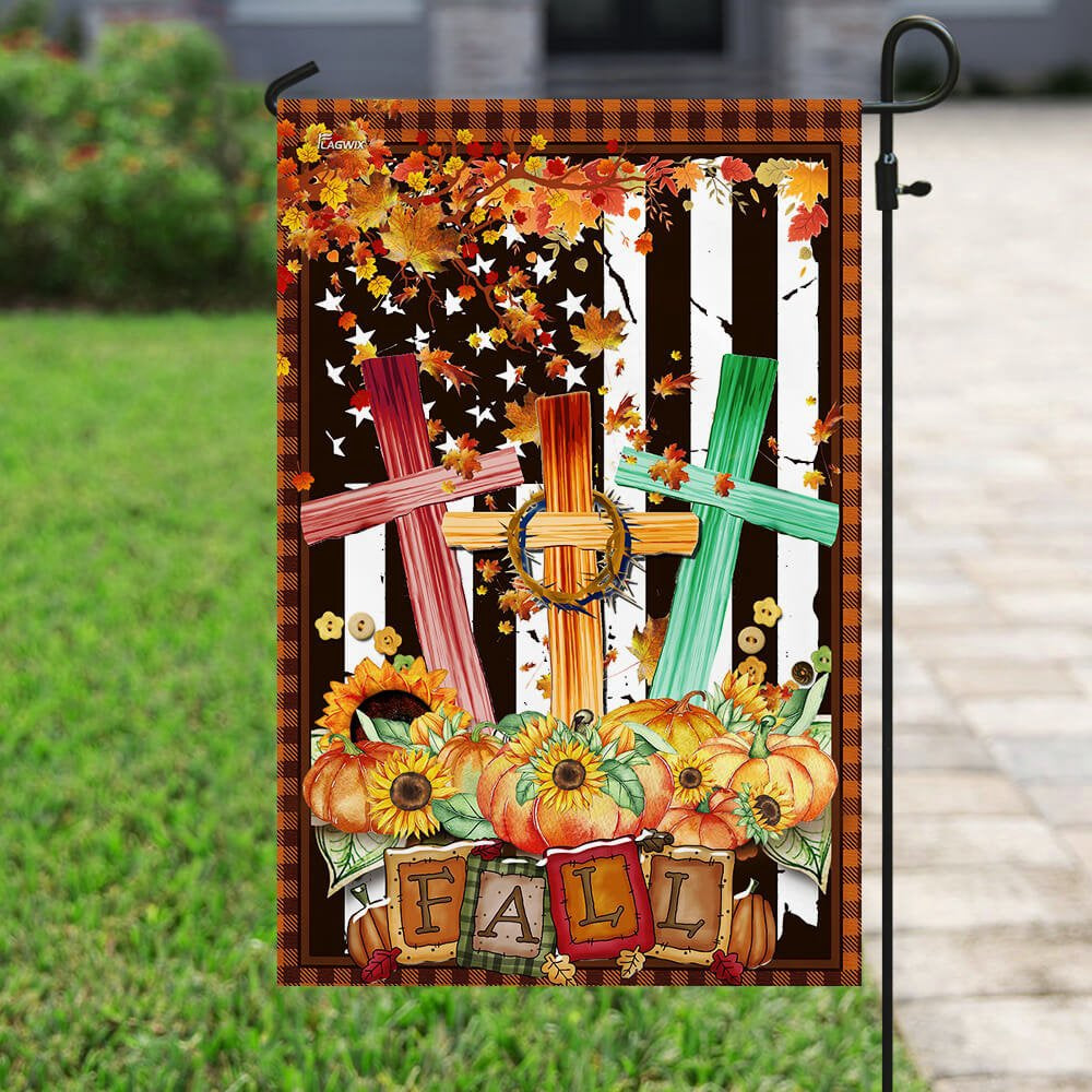 Christian Garden Flags, Fall For Jesus Flag, Christian House Flags, Christian Cross Flag, Faith Flag