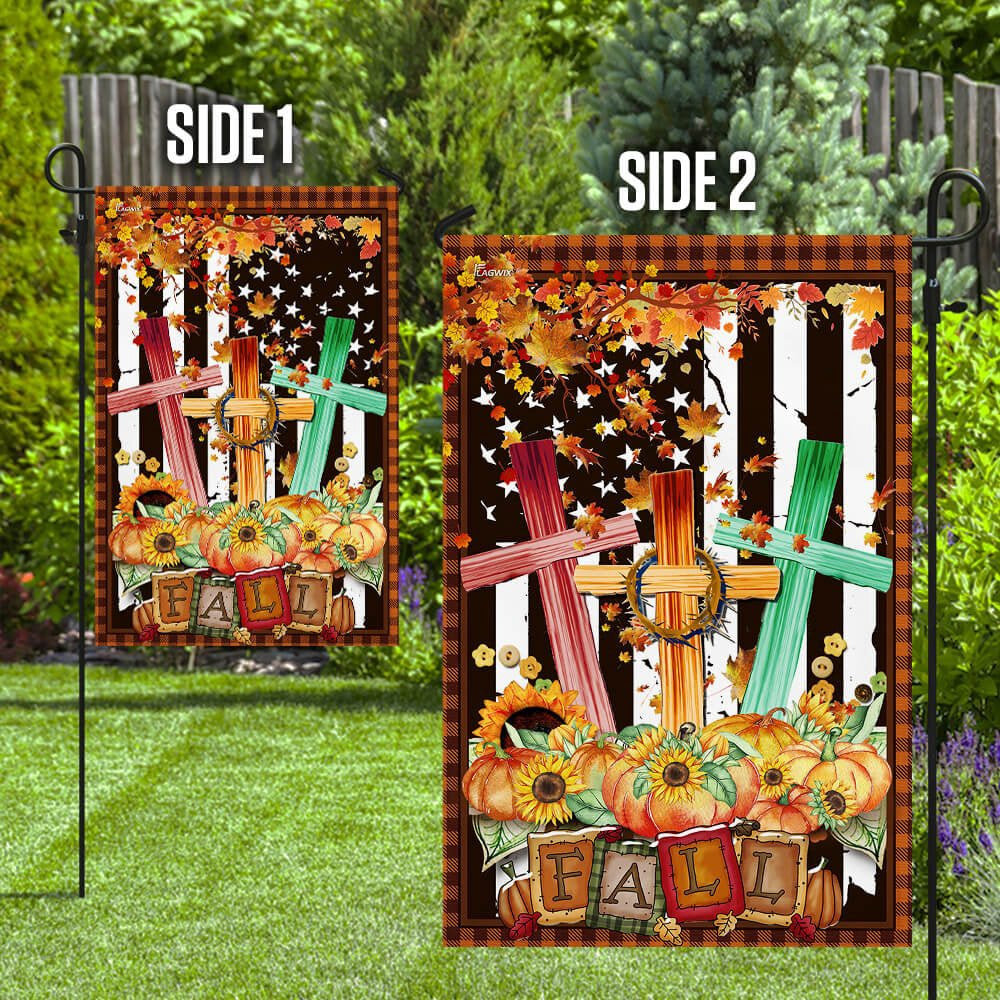 Christian Garden Flags, Fall For Jesus Flag, Christian House Flags, Christian Cross Flag, Faith Flag