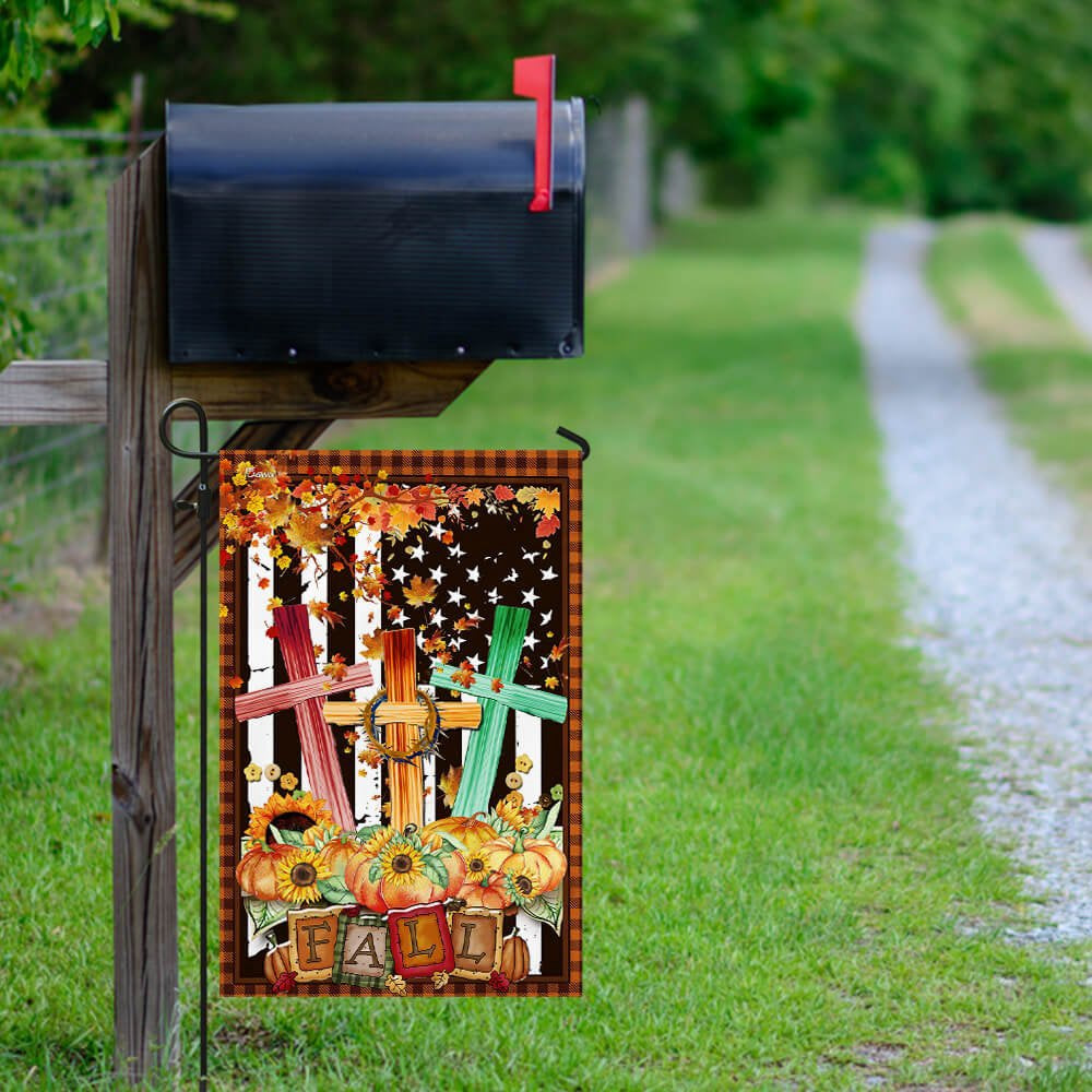 Christian Garden Flags, Fall For Jesus Flag, Christian House Flags, Christian Cross Flag, Faith Flag