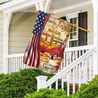 Christian Garden Flags, Fall For Jesus He Never Leaves Christian Lover Flag, Christian House Flags, Christian Cross Flag, Faith Flag