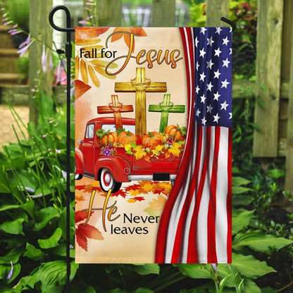 Christian Garden Flags, Fall For Jesus He Never Leaves Christian Lover Flag, Christian House Flags, Christian Cross Flag, Faith Flag