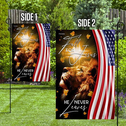 Christian Garden Flags, Fall For Jesus, He Never Leaves Flag, Christian House Flags, Christian Cross Flag, Faith Flag