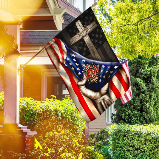 Christian Garden Flags, Firefighter Christian Cross Flag, Christian House Flags, Christian Cross Flag, Faith Flag