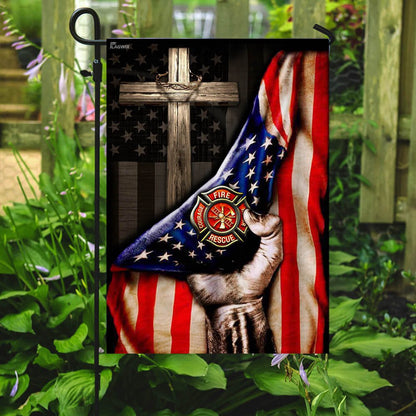 Christian Garden Flags, Firefighter Christian Cross Flag, Christian House Flags, Christian Cross Flag, Faith Flag