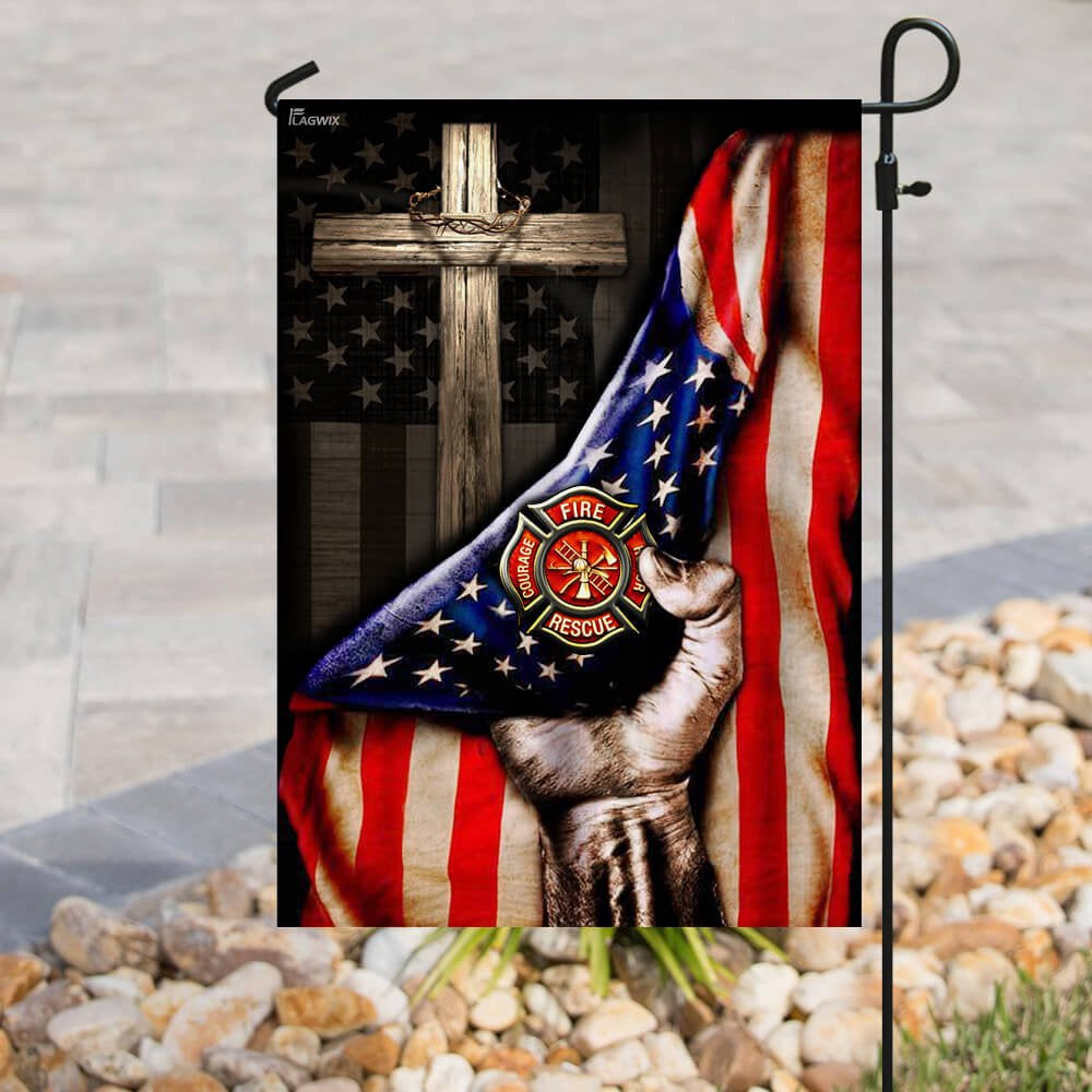 Christian Garden Flags, Firefighter Christian Cross Flag, Christian House Flags, Christian Cross Flag, Faith Flag