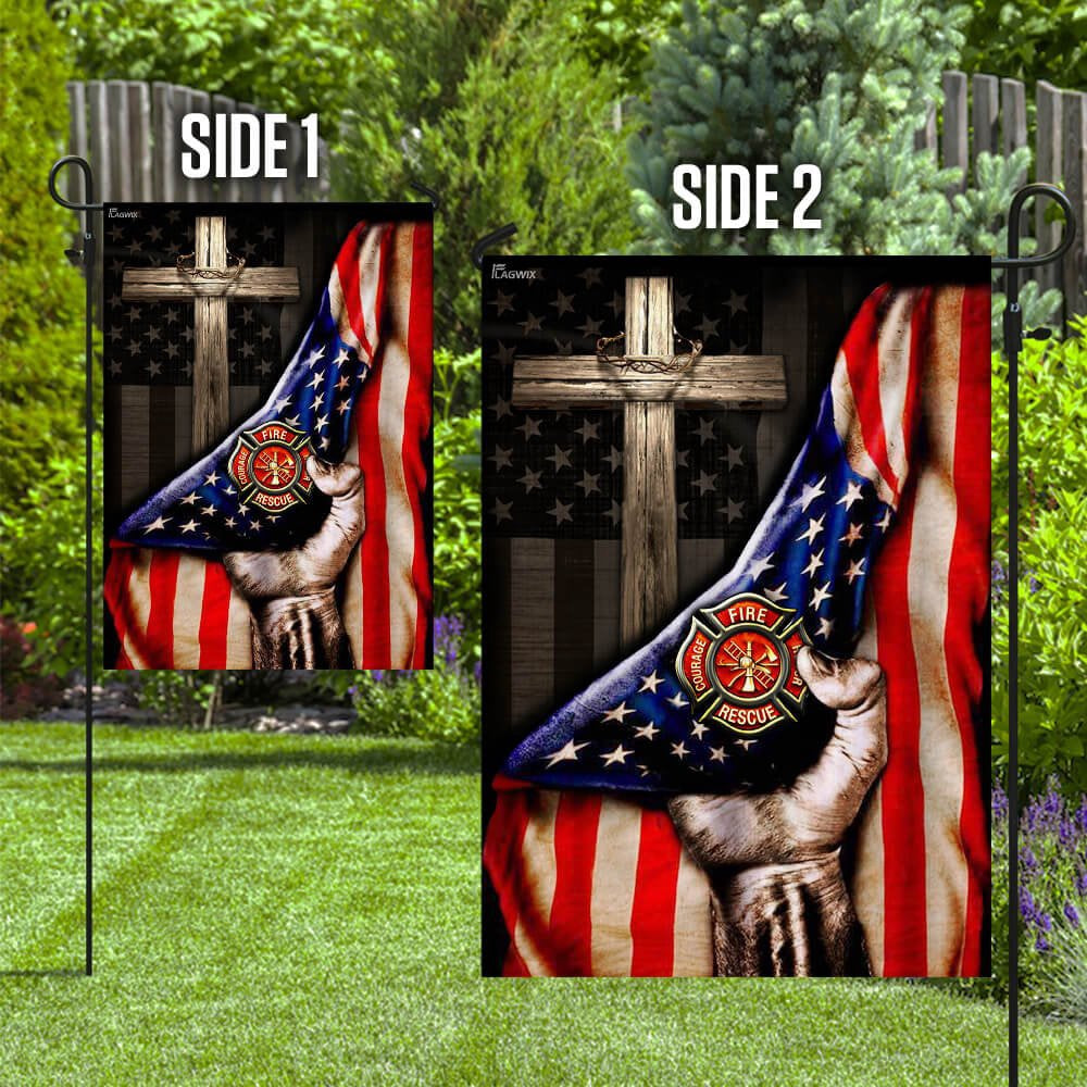 Christian Garden Flags, Firefighter Christian Cross Flag, Christian House Flags, Christian Cross Flag, Faith Flag