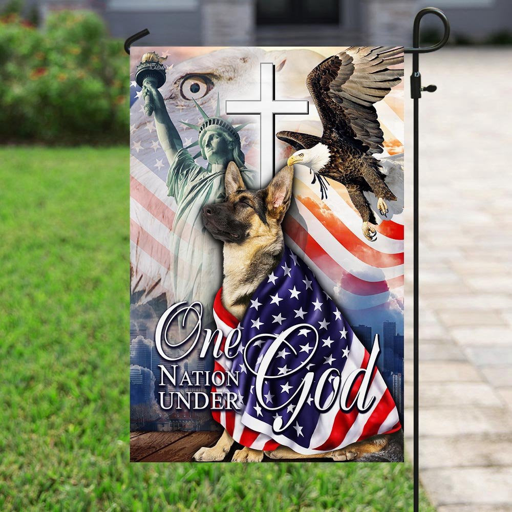 Christian Garden Flags, German Shepherd One Nation Under God American Flag, Christian House Flags, Christian Cross Flag, Faith Flag