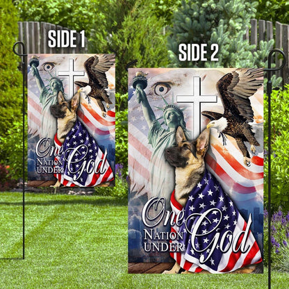Christian Garden Flags, German Shepherd One Nation Under God American Flag, Christian House Flags, Christian Cross Flag, Faith Flag